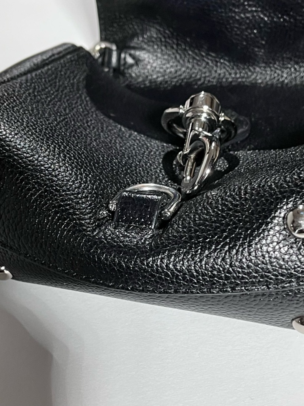 Rebecca Minkoff Black Leather Crossbody Bag with Silver Hardware - Picture 8 of 9